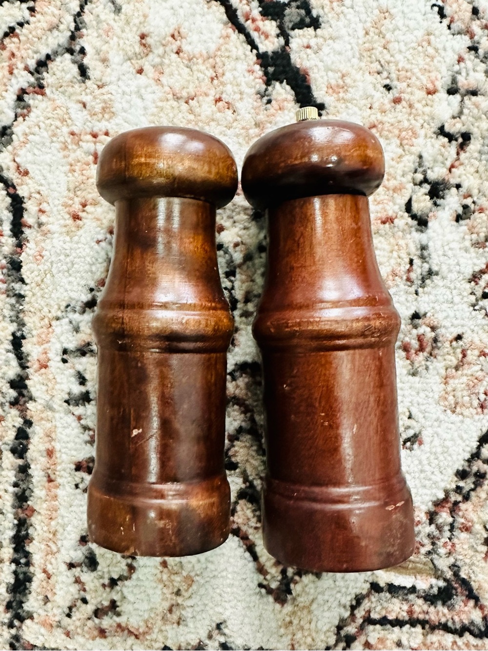 Vintage Wooden Salt and Pepper Shakers